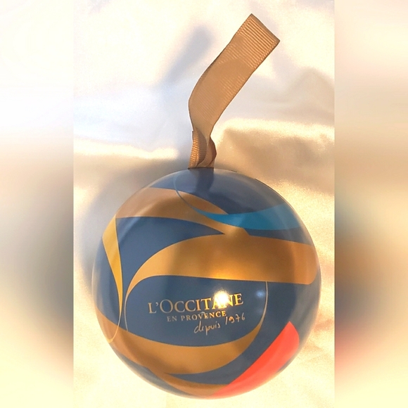 L'Occitane big Christmas Ball tin metal Ornament Gift Surprise Holder - Picture 1 of 4
